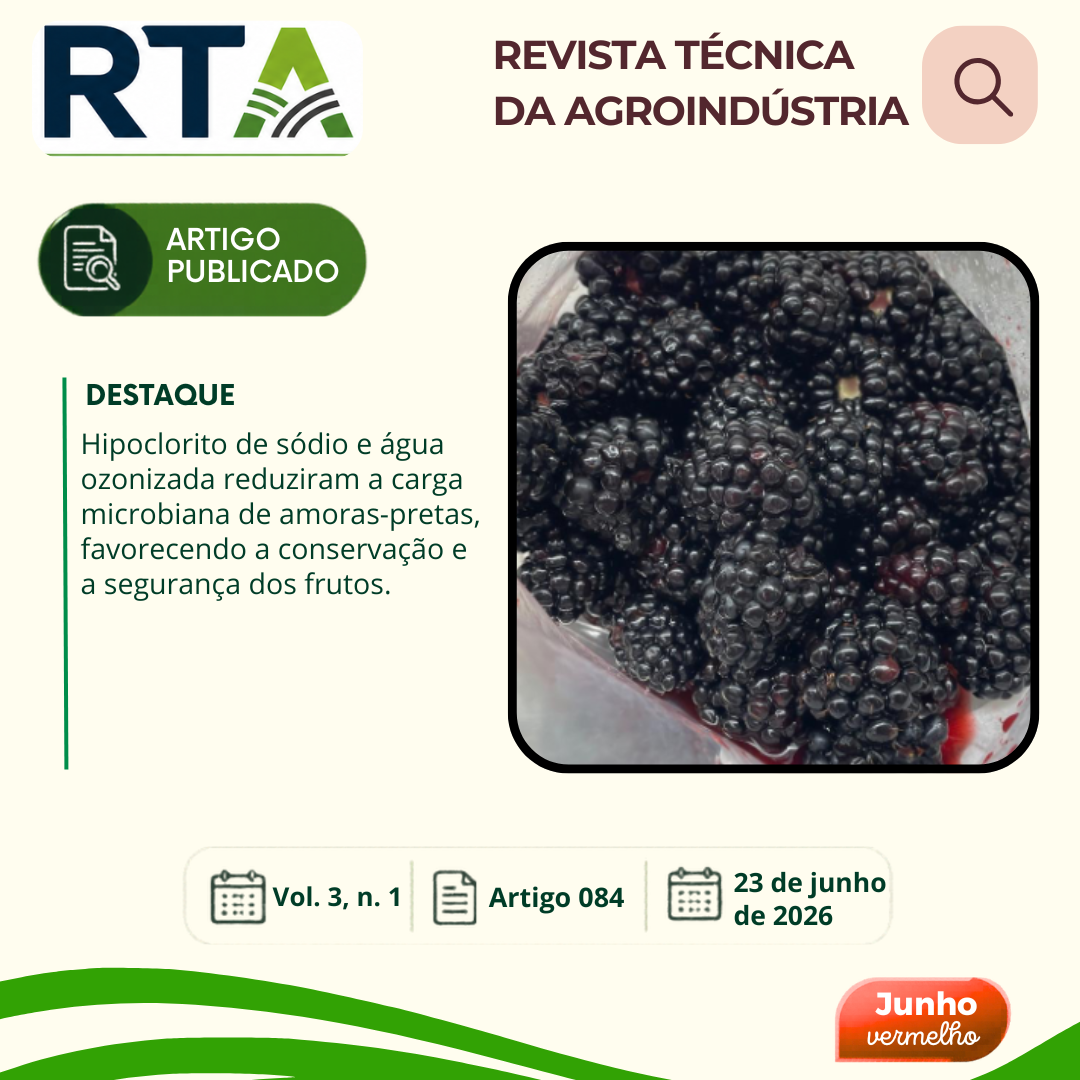 QUALIDADE MICROBIOLÓGICA E CONSERVAÇÃO DE AMORAS-PRETAS (Brazos) SANITIZADAS
